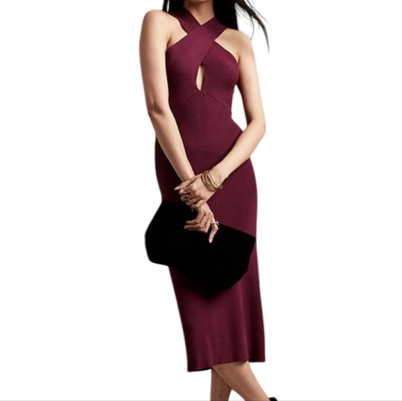 BANANA REPUBLIC Volta Halter Sweater Dress Crisscross Top Size Petite XSmall - Picture 14 of 15
